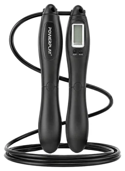 Скакалка з лічильником PowerPlay 4216 Jump Rope Чорна 2.8 см. (PP_PP_4216_Black)