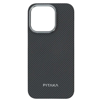Чохол (накладка) Apple iPhone 15, Pitaka Ultra Slim, Black-Gray, MagSafe, Чорний - 749543