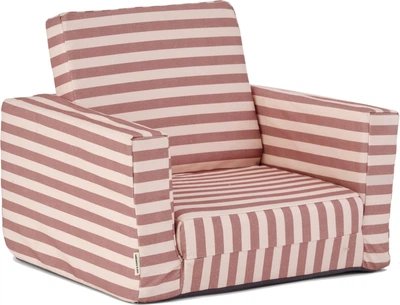 Дитяче складне крісло Kids Concept Foldable Armchair Stripe Clay Pink 44 x 42 x 38 см (7340028737339)