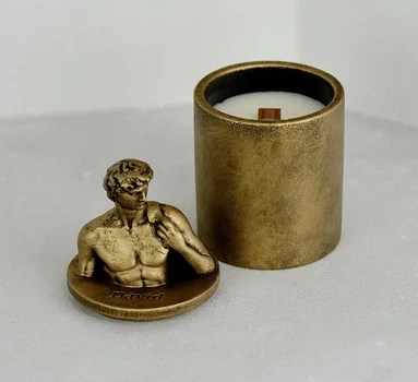 Аромасвічка DAVID AGARWOOD BRONZE 100% WOOD WAX 165g 35h Гранд Презент NAC 1110