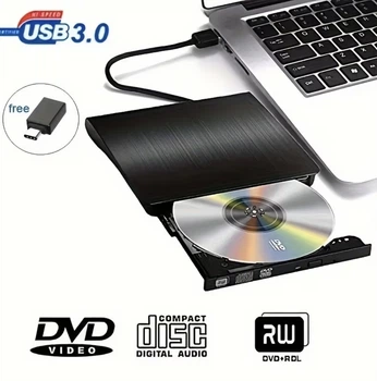 Зовнішній привод DVD-RW CD-RW Type-C дисковод USB 3.0 оптичний функція перезапису дисків
