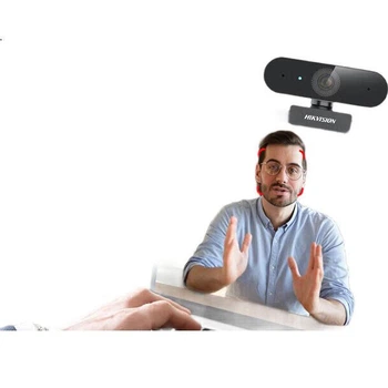 Веб-камера HIKVISION для компьютера, 2 миллиона пикселей, высокое разрешение, USB, автофокус, встроенный микрофон и динамик, подходит для онлайн-занятий, домашнего использования, прямых трансляций, видеоконференций, чата на ноутбуке, E12Sa