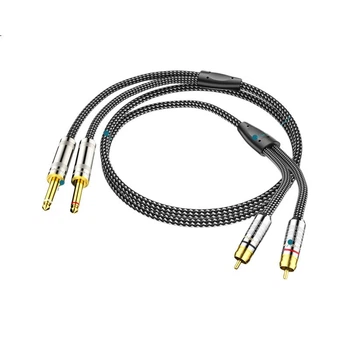 Аудиокабель ZHENWEI 2 x Jack 6.35 мм — 2 x RCA/XLR, 1 м
