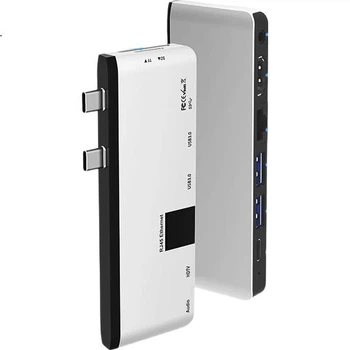 Док-станція Isky Microsoft Surface Pro 9/10/11, розширювальна док-станція USB-C, високошвидкісний конвертер USB 3.0, конвертер портів Ethernet RJ45, аудіоінтерфейс, HDMI