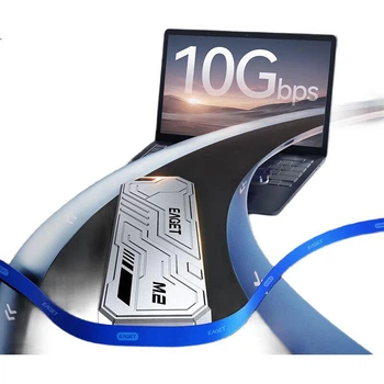 Корпус для SSD-накопителя EAGET M.2 NVMe, Type-C 3.2, портативный, совместимый с ноутбуками, внешний алюминиевый охлаждающий бокс для SSD, SE910N