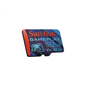 Карта памяти SanDisk TF 512 ГБ A2 U3 V30 4K для игр, скорость чтения 190 МБ/с, скорость записи 130 МБ/с, без задержек, подходит для игровых консолей и портативных устройств.