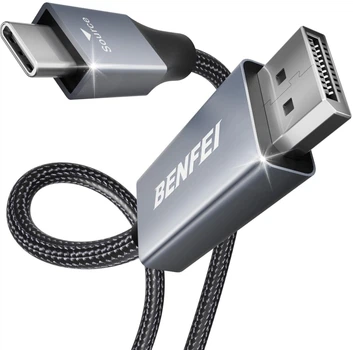 Kabel Benfei USB Type-C – DisplayPort 8K 0.9 m Szary (000207grey-3f)
