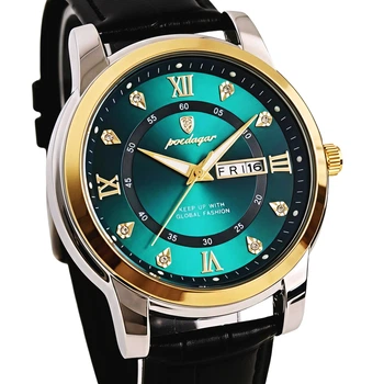 Чоловічий годинник Poedagar Unique Men Leather Deluxe, 2 ремінці
