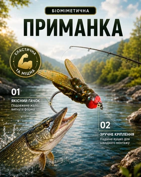 Приманка биомиметическая мягкая на окуня, голавля, форель