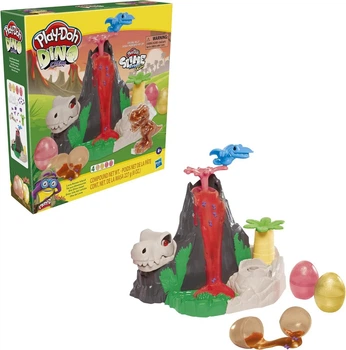 Игровой набор Play-Doh Dino Crew Lava Bones Island – Вулкан динозавров со слаймом HydroGlitz, 4+