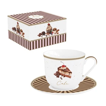 Чашка порцелянова з блюдцем у подарунковій коробці Easy Life Sweet Moments 370 мл R1182SWEM