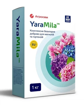 Yara Mila комплексне безхлорне добриво для магнолії і гортензії 1 кг
