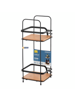 Полка Ardesto Minimalism HouseHold 2-ярусная 16х15.5х40 см, металл, бамбук, черный