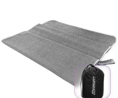 Спортивное полотенце EasyFit RoyalWing 140×60 см из микрофибры, быстросохнущее полотенце для спортзала, бассейна, Серое (EF-8503a-