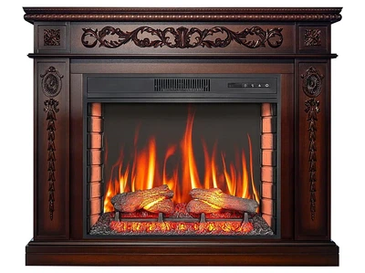 Каминокомплект ArtiFlame Delmona AF28S коньяк 3D эффект живого пламени и тления поленьев со звуком и обогревом