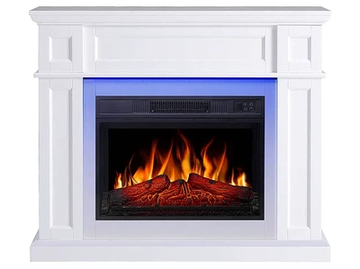Каминокомплект ArtiFlame Linz AF23S білий з LED підсвічуванням ефект живого полум'я зі звуком та обігрівом