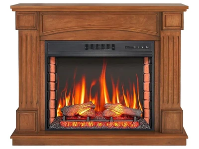 Каминокомплект ArtiFlame Boston AF28S дуб 3D эффект живого пламени и тления поленьев со звуком и обогревом