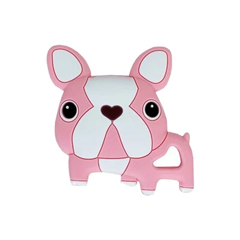 Силиконовый прорезыватель "Бульдожка" MGZ-0414(Pink) розовый, 8х1х8 см