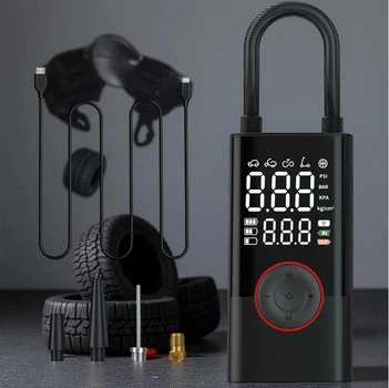 Портативный электрический компрессор для шин 12V с цифровым дисплеем