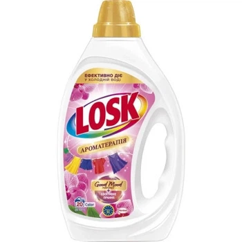 Гель для стирки Losk Color Ароматерапия Эфирные масла и аромат Малазийского цветка 900 мл