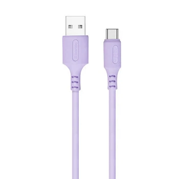 Дата кабель USB 2.0 AM to USB-C 1.0m soft silicone violet ColorWay