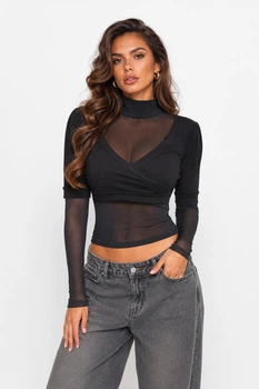 Кофта женская однотонная черного цвета Fashion размер 42-44 (217589)