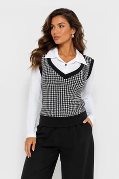 Кофта жіноча білого кольору з принтом Fashion розмір 42-44 (217602)