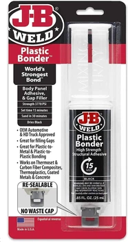 Структурний клей для пластику J-B Weld Plastic Bonder 50139, чорний, 25 мл