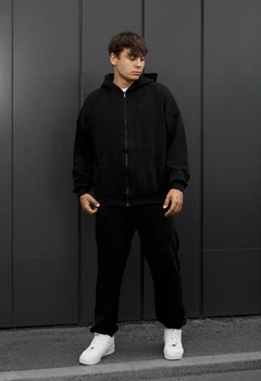Спортивный костюм мужской стаф черный оверсайз Staff fin black oversize XS (400895)