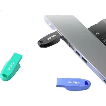 Флеш-накопичувач SanDisk 128 ГБ USB 3.2, CZ550 чорний, швидкість читання 100 МБ/с, безпечне шифрування, відновлення даних, для навчання, офісу, комп'ютера, використання в автомобілі, високошвидкісний флеш-накопичувач великої ємності
