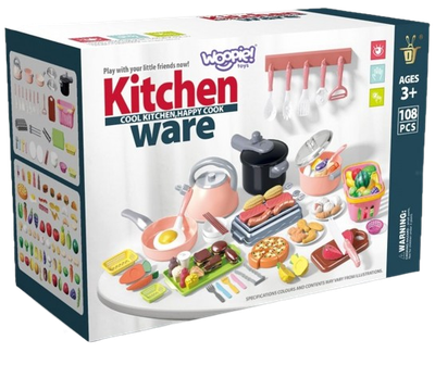 Zestaw zabawkowy Woopie akcesoria kuchenne do gotowania 108 elementów 58670 (5906280658670)