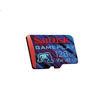 Карта памяти SanDisk microSD 128 ГБ A2 U3 V30 4K, чтение 190 МБ/с, запись 90 МБ/с, для игровых консолей
