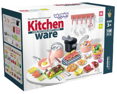 Zestaw zabawkowy Woopie akcesoria kuchenne do gotowania 108 elementów 58687 (5906280658687)
