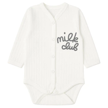 Боди детский интерлок Арлекин Milk club 6139-792 36 56 см Молочный
