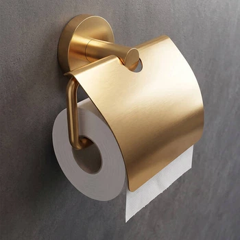 Тримач туалетного паперу з кришкою Devit Flow DFL40000618BG, колір Brushed Gold PVD