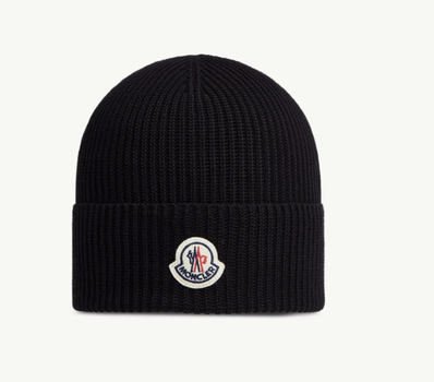 Шапка Moncler черного цвета, One Size (универсальный размер), унисекс.