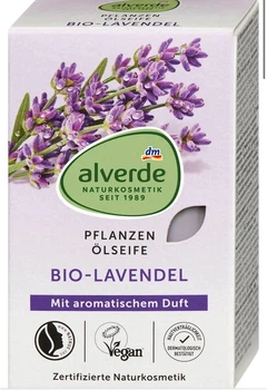 Крем-мило з органічної рослинної олії лаванди Alverde Naturkosmetik Pflanzen Olseife Веган 100 г