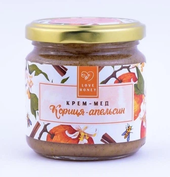 Крем-мед з корицею та апельсиновою цедрою LOVE HONEY "Кориця+Апельсин" 250 г