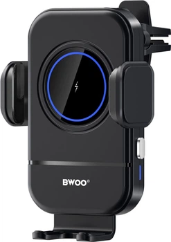 Uchwyt samochodowy Bwoo ZJ137 15W 360° Rotation Wireless Charging Vent Mount Black (6933654815161)