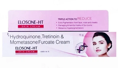 Крем від мелазми та пігментних плям Elosone-HT Cream 15 г з гідрохіноном 2%, третиноїном 0,025% і мометазоном 0,1%