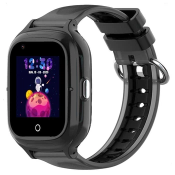 Дитячий смарт годинник Lemfo CT23 з GPS, 4G сім карткою, пульсометром, термометром датчиком зняття з руки та кнопкою SOS До 7 днів роботи Чорний