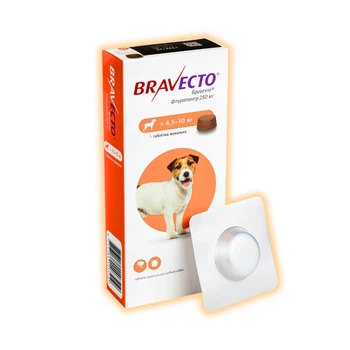 Таблетки Bravecto від бліх та кліщів для собак 4,5 - 10 кг