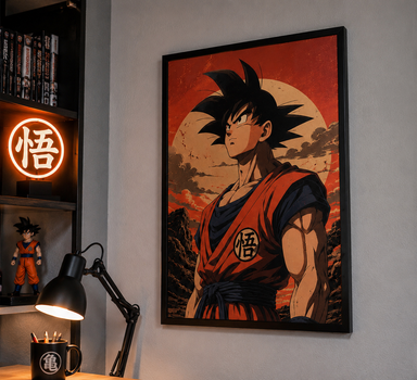 Постер 30х40см у рамці зі склом Retro Goku Dragon Ball