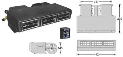Испаритель Formula King 12v Тепло-Холод P=4,3кВт (тепло) / P=4,9кВт (холод) 609м3/ч