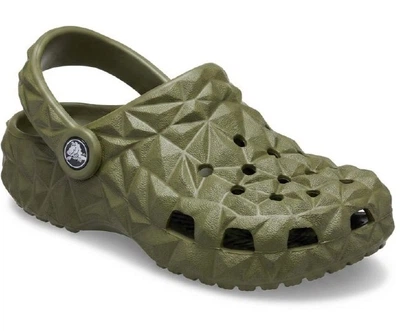 Дитячі крокси для хлопчика Crocs Classic Geometric Clog Army Green (28/29, хакі)