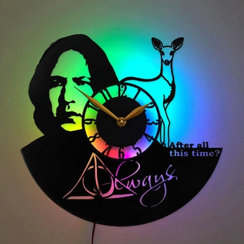 Настенные часы Severus Snape с LED-подсветкой, часы Гарри Поттер, часы Северус Снейп, подарок поклоннику Harry Potter, декор Хогвартса, настенный декор для спальни или игровой комнаты