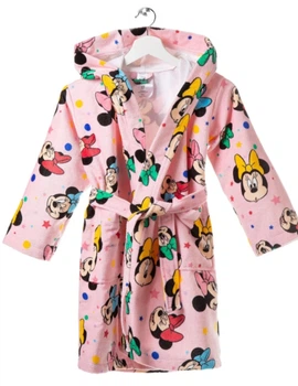 Дитячий махровий банний халат Caleffi Disney Minnie Dot рожевий 8-10 років