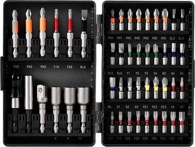 Набор отверток MASTERPROOF Rainbow Magic Box, 48 предметов, S2: плоские, крестовые, Torx, шестигранники