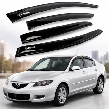 Дефлектори вікон вітровики Mazda 3 2003-2009 Седан Скотч 3M Voron Glass