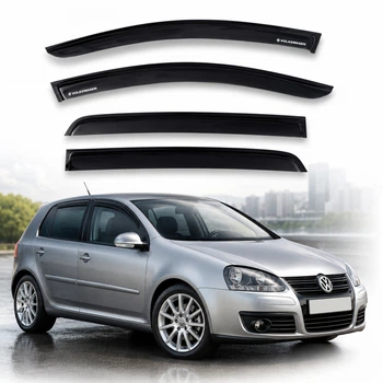 Дефлектори вікон ветровики Volkswagen Golf 5 Хетчбек 2003-2009 Скотч 3M Voron Glass